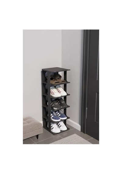 Portatif 5 Katlı Ayakkabılık, 76x24.5x27.5 Cm Boyutlarında, Kolay Kurulum Açık Ceviz