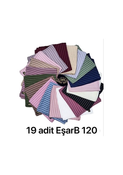 Aldaıyr 18 Adet - Jakarlı Caz Eşarp 120 X120 Pamuk Çok Renklig019-1