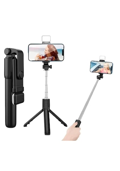 Cr27 4in1 Bluetooth Kumandalı, Selfie Çubuğu, Tripod Monopod, Led Işık, Deklanşörlü, Canlı Yayın Standı Telefon Tutucu Katlanabilir Genişletilebilir