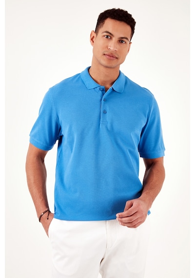 Buratti Pamuklu Regular Fit Düğmeli Erkek Polo Yaka T Shirt 5902127 Koyu Mavi