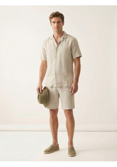Xint Naturel %100 Keten Regular Fit Gömlek 700988 bej