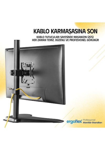 Ergoflex EF71 Steel Design 2-8 kg Tek Kol Asansörlü 13"-32" Desktop Monitör Standı