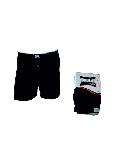 Boxerland Siyah Havlu Bel Erkek Boxer Tekli