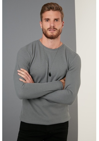 Buratti Pamuklu Bisiklet Yaka Slim Fit Basic Erkek Sweat 5905073 Açık Haki