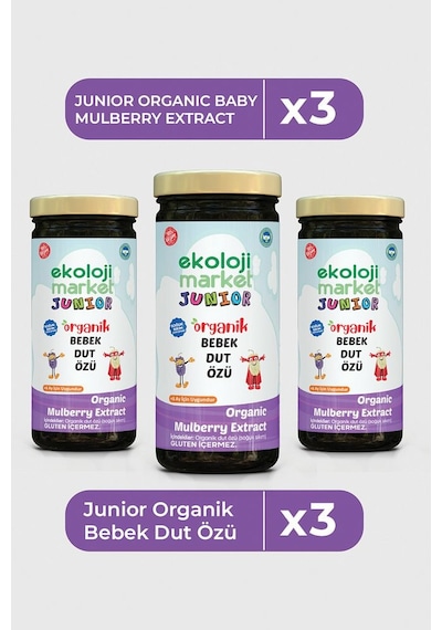 Organik Bebek Dut Özü 290 Gr 3 Lü Paket Organic Baby Mulberry Extract 290 Gr 3 Pack 290 G