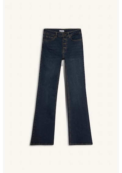 Defacto Mia Flare Fit Normal Bel Uzun Jean Yıkamalı Pantolon F5536ax26spnm34 Mavi-nm34