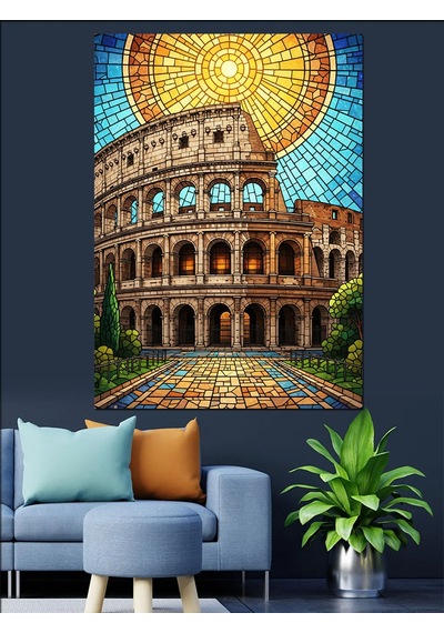 Ahşap Tablo Kolezyum İtalya Sanat Eseri İnsan Figürlü Tablolar