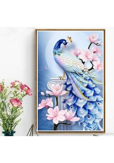 5D Sayılarla Elmas Boyama Tavus Kuşu-2 Diamond Painting Kit