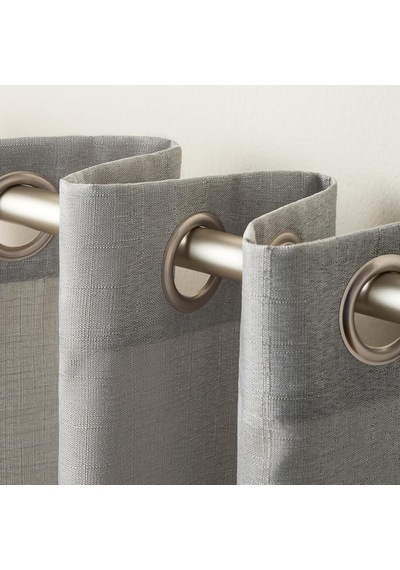 Curtains - Eh8091-03 2-84g Loha Keten Gromet Üst Perde Panel Çifti, 54x84, Güvercin Grisi