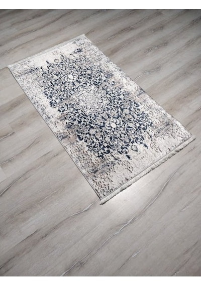 Yamalıhome Bambu Halı 1023Kremlacivert 80X140 Cm Pratik Halı Yamalıhome Bambu Halı 1023Kremlacivert 80X140 Cm Pratik Halı