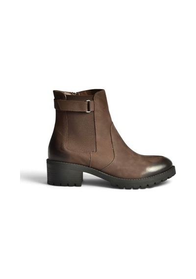 Fox Shoes N555053801 Kahverengi Hakiki Deri Nubuk Kadın Bot