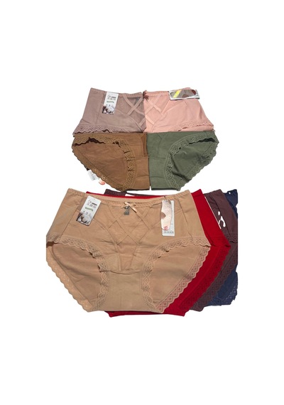 Unreal Underwear 3'lü Set Kadın Yüksek Bel Dantelli Toparlayıcı Külot Pamuklu Ve Rahat Bej
