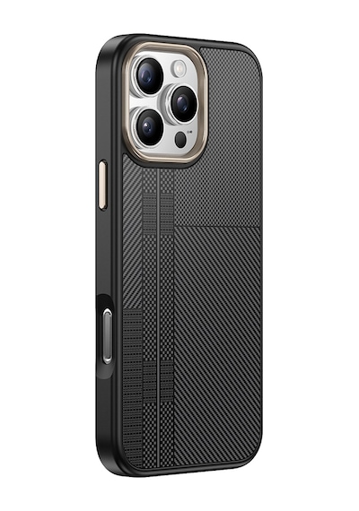 Nourthkiingdom Apple Uyumlu iPhone 16 Pro Kılıf M-safe Şarj Özellikli Karbon Fiber Görünümlü Nrtk Antina Kapak - Gri Gri