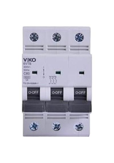 6vtb-3c80 Otomatik Sigorta 6ka C Tipi 3 Kutup 80a