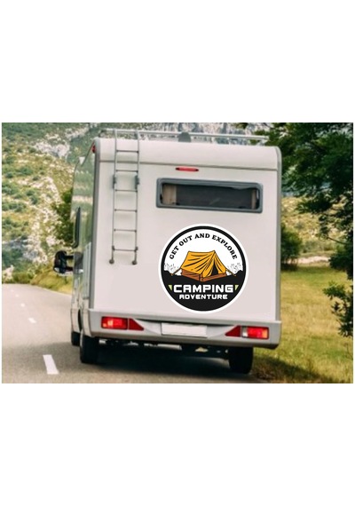 Camping Adventure Sticker - Araba Oto Off - Road Cam Karavan Sticker - 00165 20x20 Cm