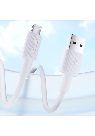 12w 2.4a Usb-a To Lightning İphone İpad İle Uyumlu Silikon Hızlı Şarj Ve Data Kablosu Beyaz 1 Metre
