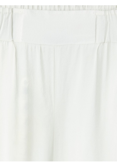 Lcwaıkıkı Classic Beyaz Beli Lastikli Geniş Paça Kadın Pantolon