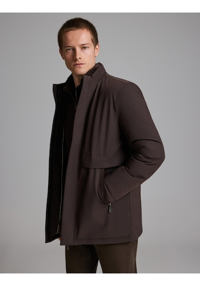 Pierre Cardin Koyu Kahverengi Dik Yaka Mont 50330215-vr084