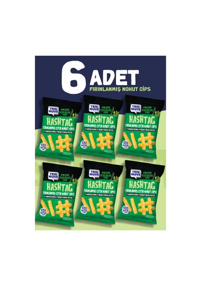 Hashtag Fırınlanmış Nohut Cipsi Mevsim Yeşillikleri Çeşnili 6 Adet Trio Move