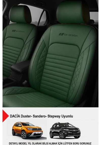 İstanbul Serisi Deri Oto Koltuk Kılıfı Dacia Sandero-stepway-duster Uyumlu