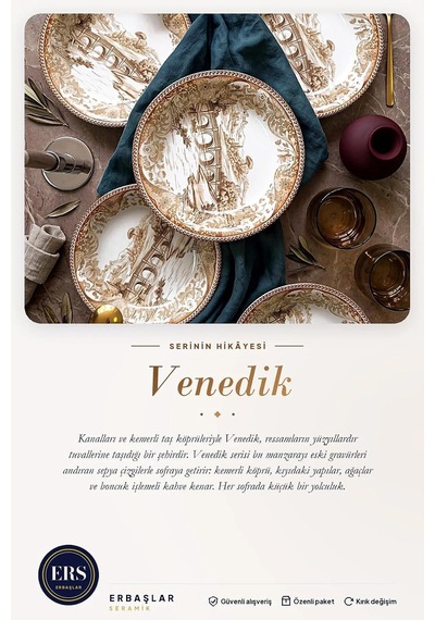 Venedik 6'lı Çukur Yemek Tabağı Seti 20 Cm Çok Renkli