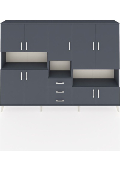 Arges Dolap 13 Raflı 3 Çekmeceli 9 Kapaklı 220x30x163 Antrasit-antrasit Antrasit - Antrasit Arges Dolap 13 Raflı 3 Çekmeceli 9 Kapaklı 220x30x163 Antrasit-antrasit Antrasit - Antrasit