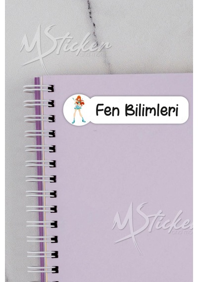 Okul Ders Etiketi Winx Temalı 26 Adet 8 Cm Okul Ders Etiketi Diğer
