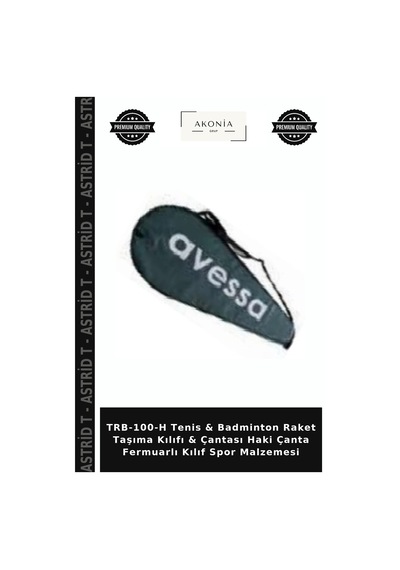 Trb-100-h Tenis & Badminton Raket Taşıma Kılıfı & Çantası Haki Çanta Fermuarlı Kılıf Spor Malzemesi