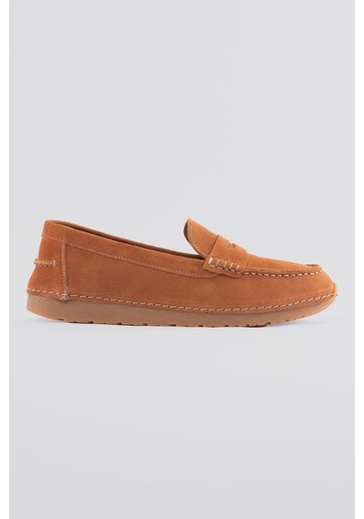 Kadın Hakiki Süet Loafer Konfor Taban Günlük Ayakkabı Monela Taba Taba