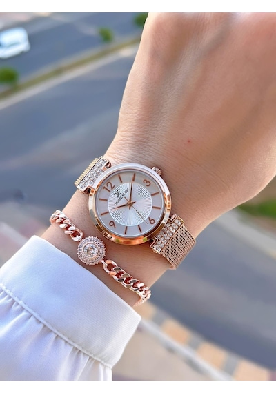 Daniel Klein Çelik Kordon 30 Mt Suya Dayanıklı Kadın Kol Saati+bileklik Byn.13966.5 Rose Gold