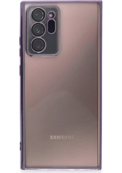 Samsung Uyumlu Galaxy Note 20 Ultra Kılıf Kamera Korumalı Lensli Silikon Mor