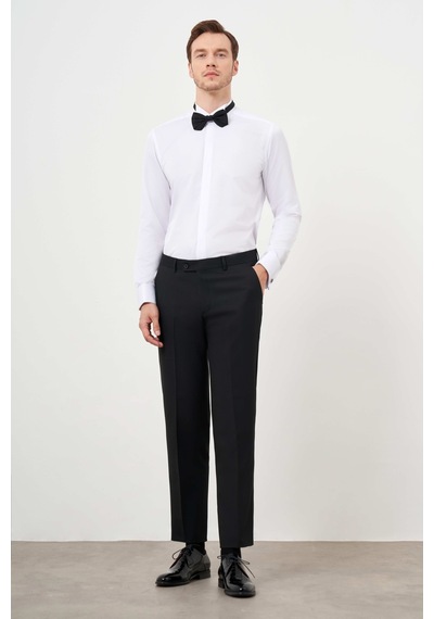 Morven Erkek Beyaz Manşetli Jakar Desen Ata Yaka Slim Fit Gömlek 24mc004060600 Beyaz
