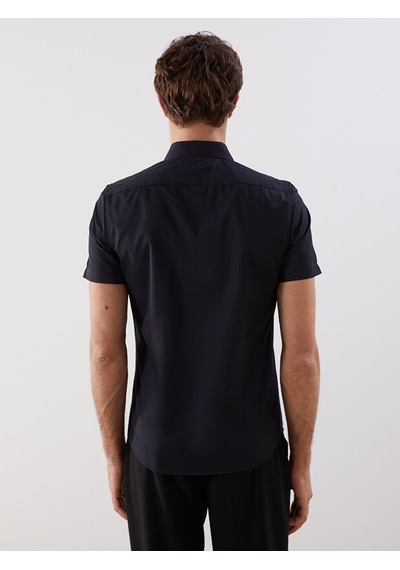 Lcw Busıness Siyah Slim Fit Kısa Kollu Gabardin Erkek Gömlek