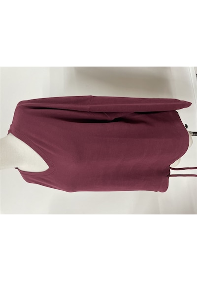 Neden Tekstil Kadın Bağlamalı V Yaka Rahat Kesim Bluz - Bordo
