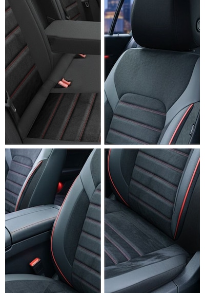 Alcantara Serisi Lüks Üniversal Oto Koltuk Kılıfı - 5 Kotuk Tam Set Kırmızı