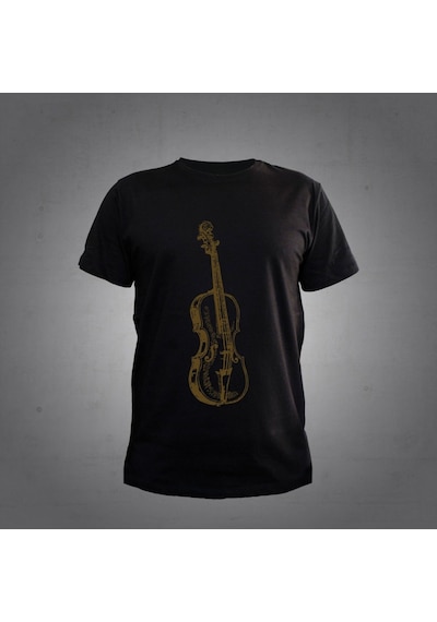 Herşey Nota Keman Siyah T-shirt Unisex 001