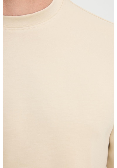 Tudors Erkek Relax Fit Rahat Kesim Uzun Kollu Ekstra Yumuşak Bisiklet Yaka Kemik Rengi Sweatshirt-41870 Kemik