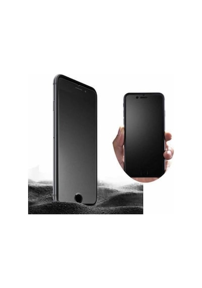 Apple Uyumlu   iPhone 8 Plus Mat Seramik Nano Tam Kaplayan Full Ekran Koruyucu Siyah