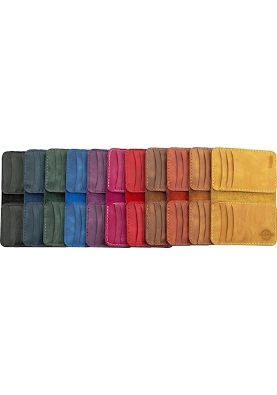 Twingold İsme Özel Dikey Mini Cüzdan - %100 Rainbow Deri - A010005 - Kırmızı Kırmızı