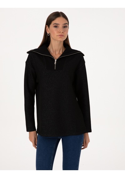 Pierre Cardin Kadın Siyah Sweatshirt 50309124-vr046 Siyah