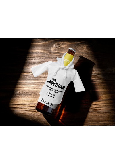 Bk Gift Kişiye Özel Mini Beyaz İçki Şişesi Tişörtü , Ev Bar Dekoru, Viski, Şarap, Votka, Rakı Şişesi Tişörtü, Ev Barı-3