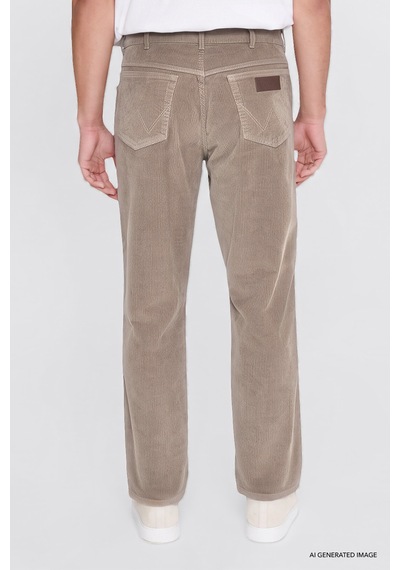Wrangler Pamuklu Texas Slim Fit Cepli Esnek Erkek Kadife Pantolon Mw12sec185 Kahverengi