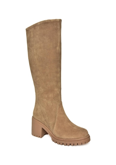 Fox Shoes R654047702 Taba Hakiki Deri Süet Kalın Topuklu Kadın Çizme Taba Fox Shoes R654047702 Taba Hakiki Deri Süet Kalın Topuklu Kadın Çizme Taba