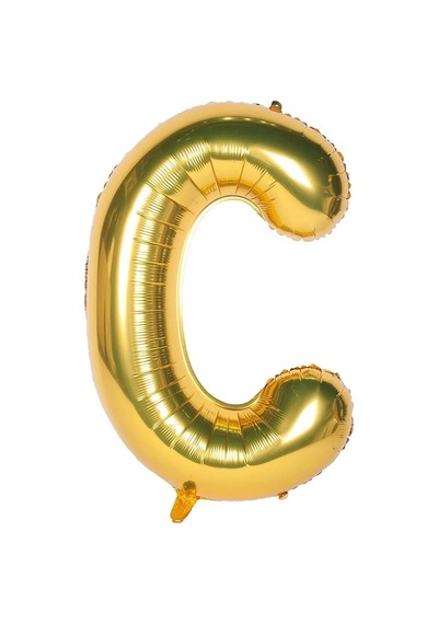 Folyo Balon C Harfi Helyum Balon 36 Cm Gold Renk - A Harf Balon - Harf Folyo Balon Gold Ballons Çok Renkli