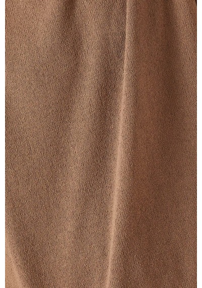 Enandı Brown Textured T-shirt, Dokulu Pamuklu Hafif Ve Nefes Alabilir Üst Kahverengi