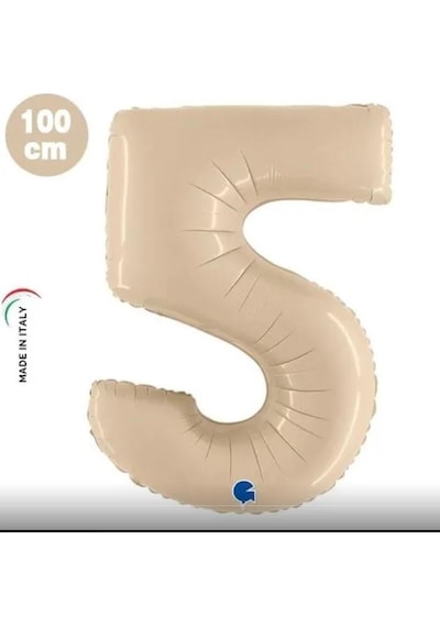 Folyo Rakam 5 Satin Krem 40 Inc 101 Cm Grabo Yüksek Kalite Folyo Rakam Çok Renkli