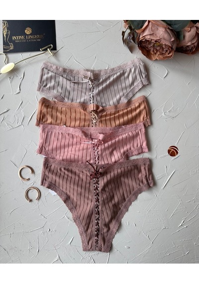 Lola Transparan Arkası Bağlama Detaylı Pamuklu Fantezi/günlük Kul Pembe