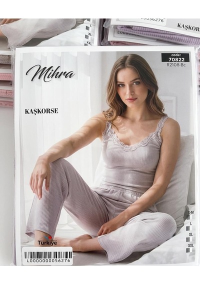 Miressa Askılı Pijama Takımı Açık Gri