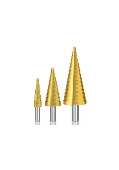 3 Parça Hss Kademeli Matkap Ucu Sac Delme Panç Seti 4 Mm - 32 Mm