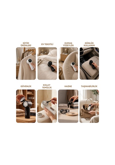 Pizen Wax Şarjlı Taşınabilir Tüy Tiftik Temizleyici 3 Kademeli Dijital Göstergeli 2 Yedek Bıçaklı Lint Roller Siyah